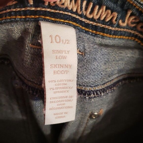 EUC Justice Girls Jeans Sz 10 1/2 - Picture 6 of 9